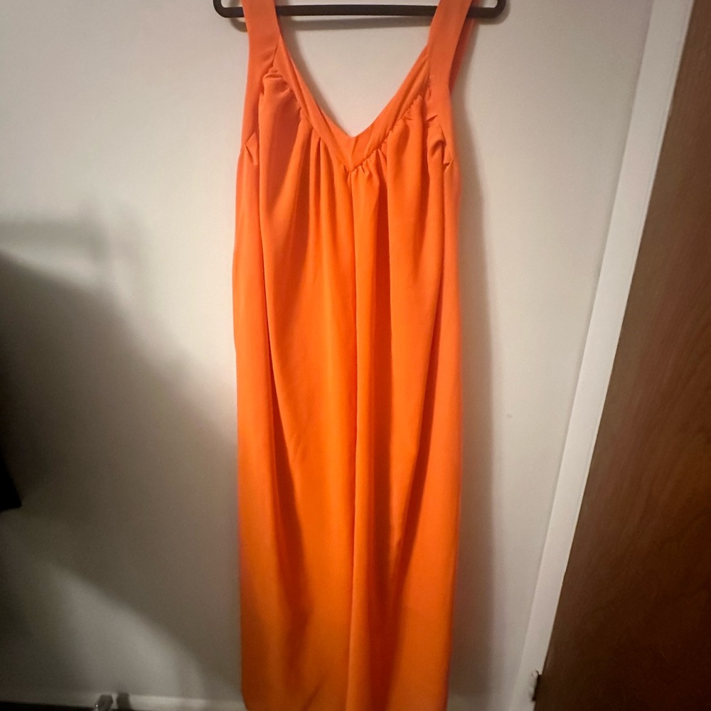 ORANGE CROP FLOWY JUMPSUIT